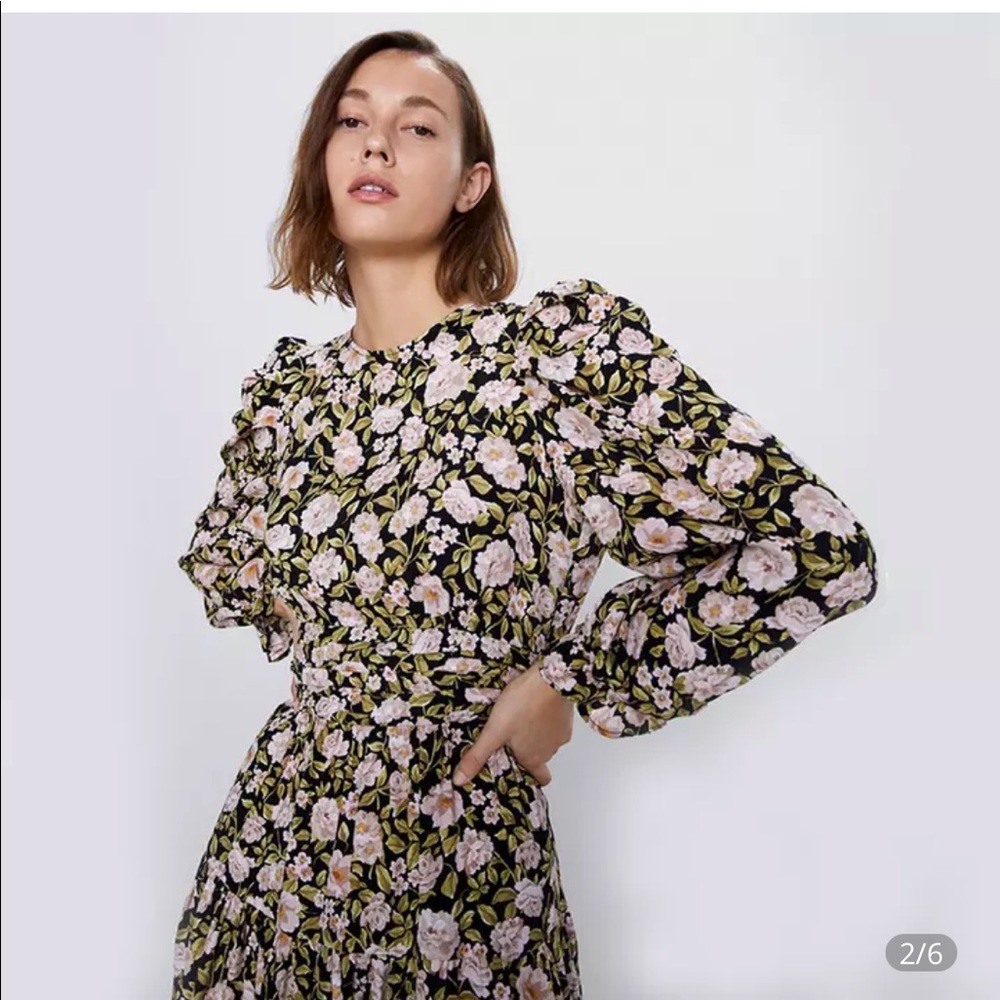 Zara floral mini dress